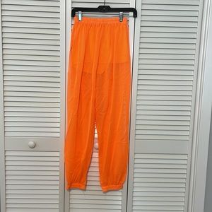 Pucket Pants- yoga/harem pants - bright orange